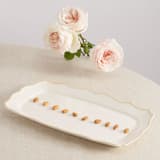 "Colette Rect. Tray 16'' x 8.9''" - Serving Platters and Trays in beige by Maison Madison
