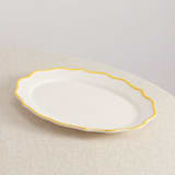 "Giovanna Oval Platter 15.5''" - Serving Platters and Trays in yellow by Maison Madison