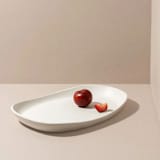 "Mini Long Stoneware Serving Platters | Dadasi" - Serving Platters and Trays in white by Powered By People