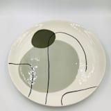 "LARGE OLIVE GREEN PLATE" - Serving Platters and Trays in green by Jana Mistrik