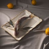 "Colette Rect. Platter 15.4'' x 11''" - Serving Platters and Trays in beige by Maison Madison