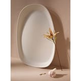 "Stoneware Long Serving Platter" - Serving Platters and Trays in white by Powered By People