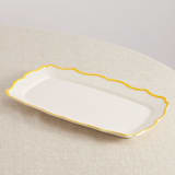"Giovanna Rect. Tray 16'' x 8.9''" - Serving Platters and Trays in yellow by Maison Madison