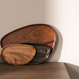 "Wooden Leaf Tray - Medium - Granadillo" - Serving Platters and Trays in brown by Powered By People