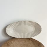 "Ribbed Edge Platter - Oblong" - Serving Platters and Trays in white by Sidney Field