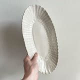 "Ribbed Edge Platter - Oblong" - Serving Platters and Trays in white by Sidney Field