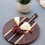 "Round Walnut/Maple Cheese & Charcuterie Board" - Serving Platters and Trays in natural by Block and Bowl