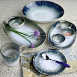 "Cypress Grove Oval Centerpiece" - Serving Platters and Trays in multicolorassorted-colors by Carmel Ceramica