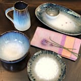 "Cypress Grove Oval Centerpiece" - Serving Platters and Trays in multicolorassorted-colors by Carmel Ceramica