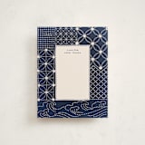 "Sashiko Jacket" - Personalized Stationery Cards in Indigo by Hooray Creative - Front