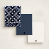 "Sashiko Jacket" - Personalized Stationery Cards in Indigo by Hooray Creative - Back of Card Options