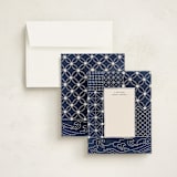 "Sashiko Jacket" - Personalized Stationery Cards in Indigo by Hooray Creative - Assembled