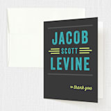 "Namely" - Mitzvah Thank You Cards in Charcoal by Rebecca Bowen - Front