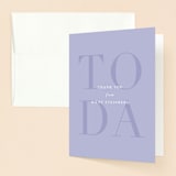 "Bold Mitzvah" - Mitzvah Thank You Cards in Lavender by Jackie Crawford - Front