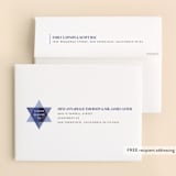 "Modern Star" - Mitzvah Thank You Cards in Cotton by Robert and Stella - FREE Recipient Addressing