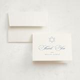 "Aristocratic" - Mitzvah Thank You Cards in Sky by Creo Study - Card with Envelope