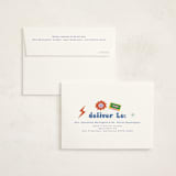 "Retro16" - Mitzvah Thank You Cards in Groovy Blues by Vera Lim - FREE Recipient Addressing