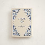 "Painted Mitzvah" - Mitzvah Thank You Cards in Butter by Teju Reval - Front