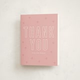 "Bold Name" - Mitzvah Thank You Cards in Peony by Ilene Guy - Front