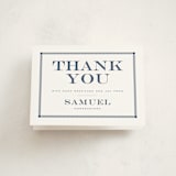 "Square Frame" - Mitzvah Thank You Cards in Navy by Jenna Holcomb - Front