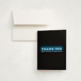 "Neon Glow - B’nai / Bat / Bar Mitzvah Invitation" - Mitzvah Thank You Cards in Lagoon by Wonderfitz - Card with Envelope