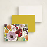 "Fruit and Flowers" - Personalized Stationery Cards in Lemon by Jess Franks - Back of Card Options
