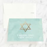 "graceful" - Mitzvah Thank You Cards in Aquamarine by Julia Hall - Front