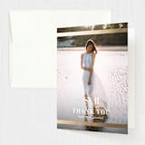 "Classic Monogram" - Mitzvah Thank You Cards in Powder by Stacey Meacham - Front