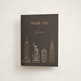 "Gilded NYC" - Mitzvah Thank You Cards in Beetle by Teju Reval - Front
