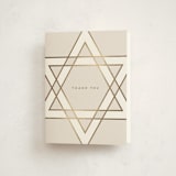 "Square Star of David" - Mitzvah Thank You Cards in Cream by Stacy Maalouf - Front