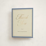 "Formal Elegance" - Mitzvah Thank You Cards in Cerulean by Morgan Kendall - Front