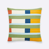 "Stamp Throw Pillow" - Throw Pillows in multicolor by Anchal