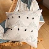 "Triangle Stitch Throw Pillow" - Throw Pillows in white by Anchal