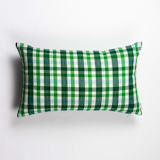 "Josefina Plaid Handwoven Cotton Throw Pillow, Size 12" x 20"" - Throw Pillows in green by Archive New York