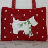 "Westie Dog Mini Christmas Pillow" - Throw Pillows in red by Melange Collection