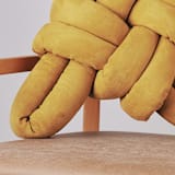 "Desert Yellow Vegan Suede Knot Pillow" - Throw Pillows in yellow by Knots Studio