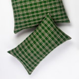 "Chiapas Green Plaid Handwoven Cotton Throw Pillow, Size 12" x 20"" - Throw Pillows in green by Archive New York