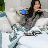 "Interlock Throw Pillow - Oxford Tan" - Throw Pillows in beige by Anchal