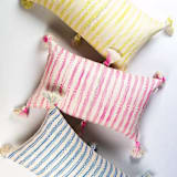 "Antigua Naturally Dyed Pink Stripe Pillow" - Throw Pillows in pink by Archive New York