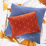 "Small Graph Throw Pillow - Rust" - Throw Pillows in red by Anchal