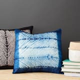 "Ara Indigo Silk Pillow" - Throw Pillows in blue by Anjali Purohit