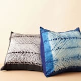 "Ara Indigo Silk Pillow" - Throw Pillows in blue by Anjali Purohit