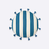 "Cabana Stripe Tassel Throw Pillow - Cobalt" - Throw Pillows in blue by Anchal