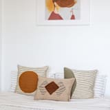 "Inrie" - Throw Pillows in beige by Handan Loomworks
