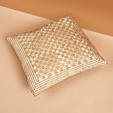 "Oasis Gold Silk Pillow" - Throw Pillows in gold by Anjali Purohit
