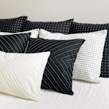 "Cross-Stitch Euro Sham - Charcoal" - Throw Pillows in black by Anchal