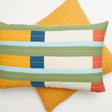 "Stamp Lumbar Pillow" - Throw Pillows in multicolor by Anchal