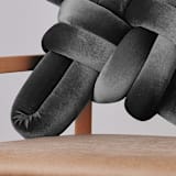 "Gray Velvet Knot Pillow" - Throw Pillows in gray by Knots Studio