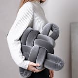 "Gray Velvet Knot Pillow" - Throw Pillows in gray by Knots Studio