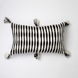 "Antigua Black & Ivory Stripe Pillow" - Throw Pillows in black by Archive New York